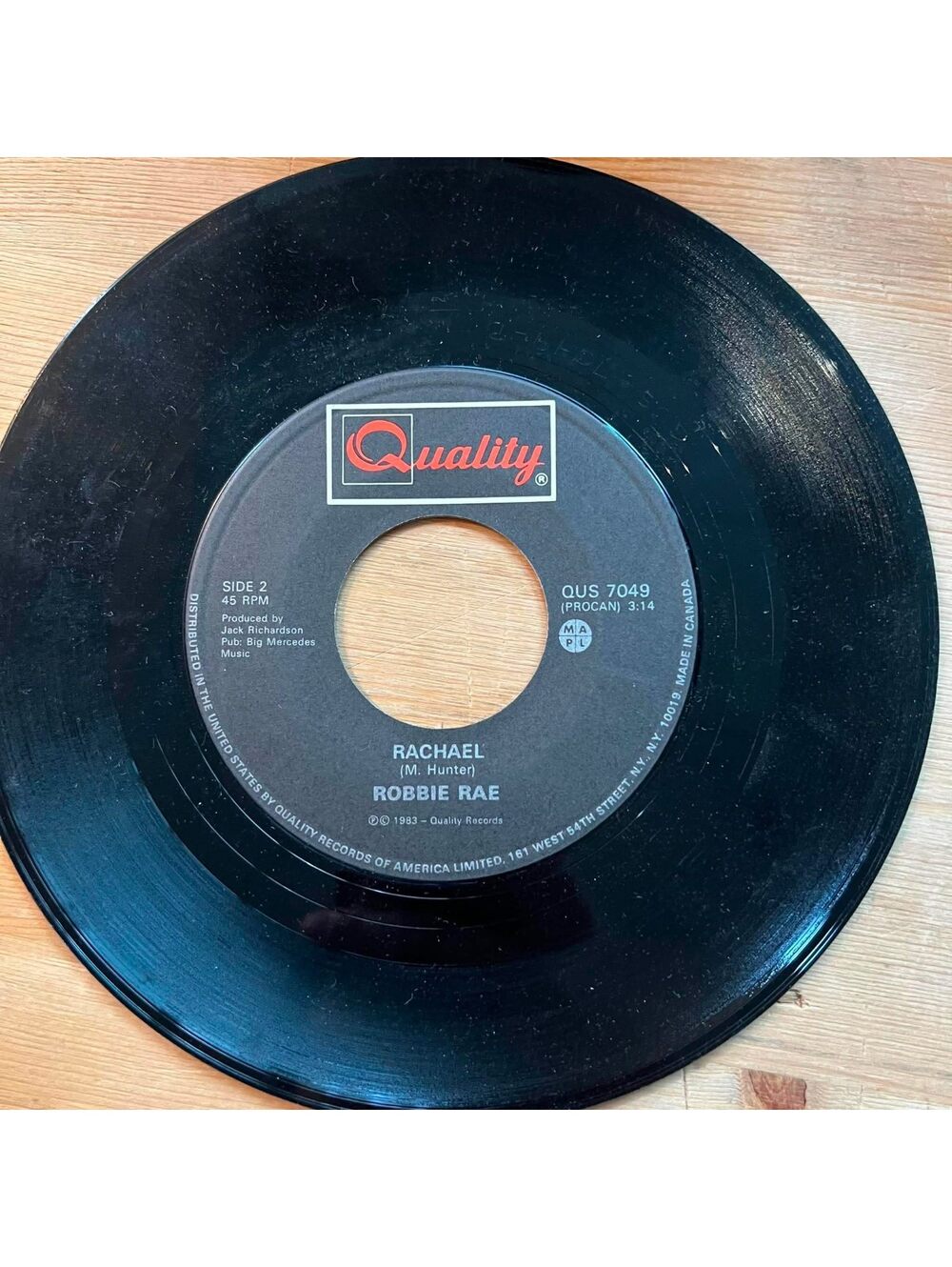 Robbie Rae - Rachael/Finger on It 45rpm VG+ R11